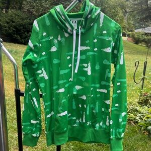 Under Armour Green and White Hoodie